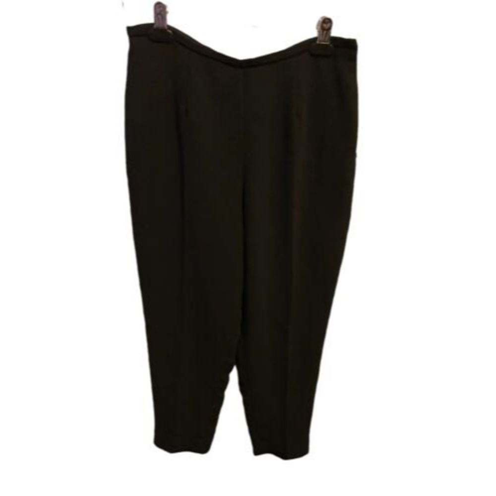 Vintage Michele Black Professional Dress Pants with Pleats Flat side zip size 8